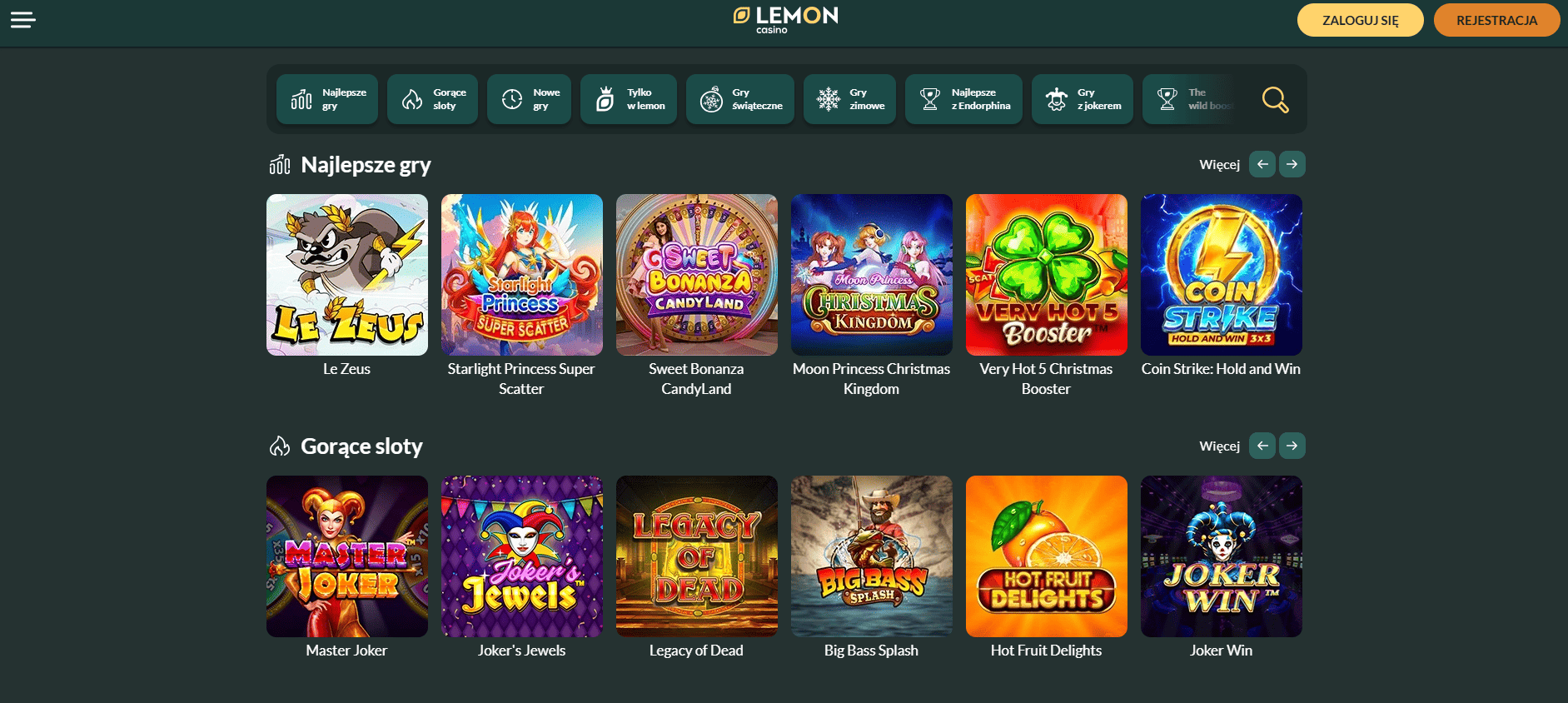 Gry w kasynie online Lemon Casino – sloty i automaty